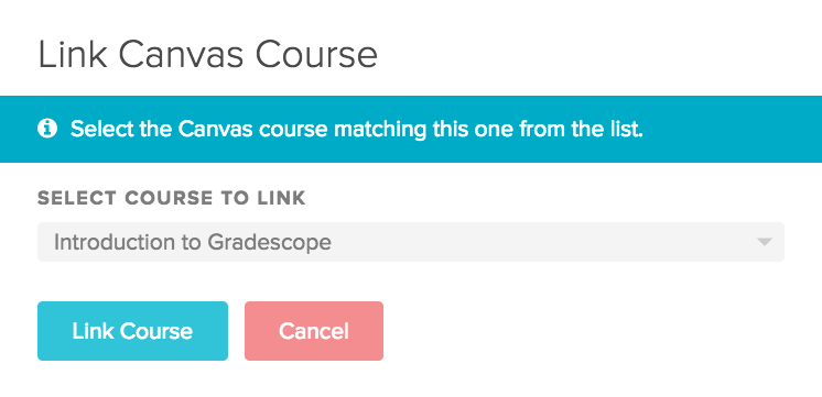 How to link a Canvas course to a Gradescope course